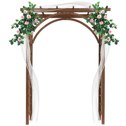 Wooden Wedding Arch, Wooden Pergola, Photo Booth Backdrop Stand, Garden Trellis Archway for Weddings, Parties, Indoor, Outdoor, Backdrops Decorations (63" L x 24" W x 85" H) - WoodArtSupply