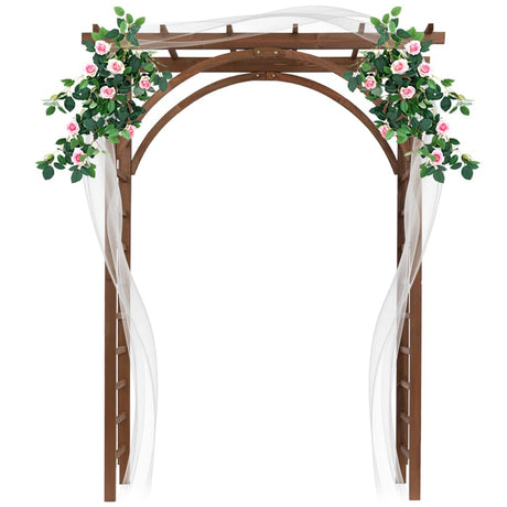 Wooden Wedding Arch, Wooden Pergola, Photo Booth Backdrop Stand, Garden Trellis Archway for Weddings, Parties, Indoor, Outdoor, Backdrops Decorations (63" L x 24" W x 85" H) AMZOSS