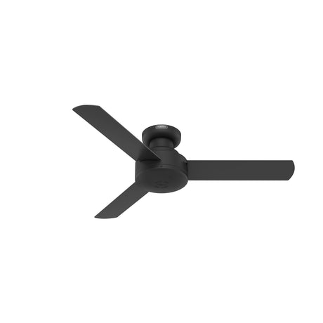 Hunter Fan 52401 Presto 44-Inch Low Profile Ceiling Fan with Wall Control, Whisper-Quiet Motor, 3-Speed Reversible Airflow, Matte Black Finish, Flush Mount Hunter