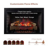 Modern Ember Uptown 36" Smart Electric Fireplace Insert with Remote Control, Alexa/WiFi Enabled - 1,000 Sq Ft Electric Heater with Realistic Flames and Log Set Modern Ember