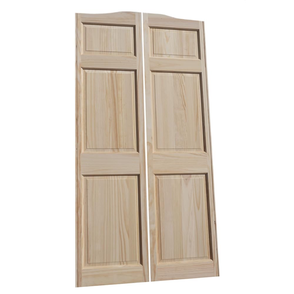 Cafe Doors by Cafe Doors Emporium | 75"T Pine Raised 6 Panel Cafe Door | Premade for 36"W Finished Opening | Saloon Restaurant Swinging Kitchen Parlor Butler Eliason Tall Pantry Door | Includes Hinges Cafe Doors Emporium