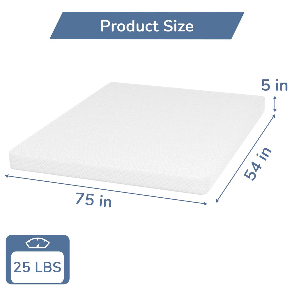 PayLessHere 5 Inch Full Green Tea Memory Foam Mattress Cooling Gel Infused Mattress,Medium Firm Mattresses Fiberglass Free/CertiPUR-US Certified/Bed-in-a-Box/Pressure Relieving Full Size,White PayLessHere