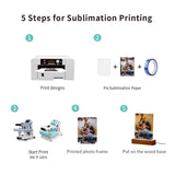 PYD Life 4 Pack Sublimation LED Acrylic Photo Frames Night Lights Blanks 5" x 7" with Warm Color Light,with Wood Stand for Heat Press Machine Printing PYD Life