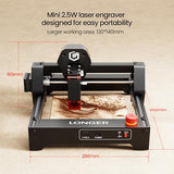 LONGER RAY5 Laser Engraver 2500mW High Precision 0.04 * 0.04mm Laser Cutter and Engraving Machine 130x130mm Working Area Mini Portable Laser Engraver for Wood Metal Acrylic Glass Longer