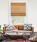 LazBlinds Custom Cordless Bamboo Roman Shades - Light Filtering Window Treatment in Tuscan LazBlinds