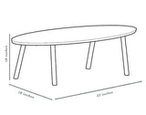 Solid Wood Oval Coffee Table for Living Room, Scandinavian Modern Design, Easy Assembly, Small Space Friendly, 33″W x 18″D x 18″H BAROKKO