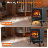 ROVSUN Electric Fireplace Stove, 20''H Freestanding Electric Space Heater with Temperature Adjustable, Realistic Flame Effect & Overheat Protectio for Indoor Bedroom Dorm Office Use, 1400W ROVSUN
