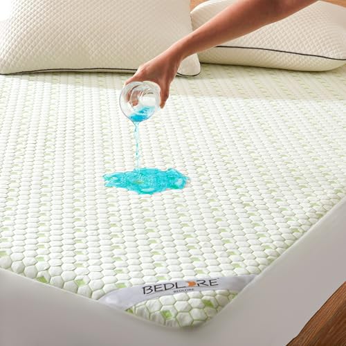 Waterproof Mattress Protector, Twin Size Mattress Pad Fitted 6"-15" Deep Pocket, 3D Air Fabric Soft Breathable Bed Mattress Cover Noiseless Washable BEDLORE