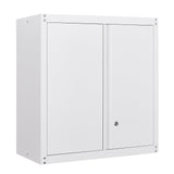 GREATMEET Metal Wall Cabinet, Wall Mount Metal Cabinet for Garage Storage, Locking Cabinet with Doors and Adjustable Shelf, Steel White Cabinet for Utility Room, Garage GREATMEET