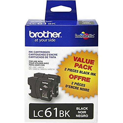 Brother LC61BK 2 Pack Black -Ink Cartridges Brother