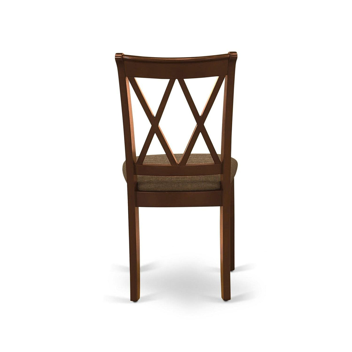 East West Furniture CLC-MAH-C Clarksville Dinette Chairs - Linen Fabric Upholstered Wood Chairs, Set of 2, Mahogany East West Furniture