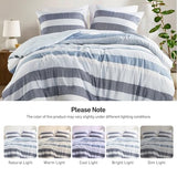 Regency Heights Twin Size Comforter Set 2 Pieces, Navy Blue Modern Striped Bedding Set for All Season, Soft, Lightweight, Reversible Bed Set with Comforter & Sham Regency Heights