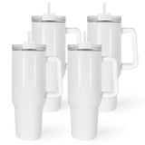 AGH 40 oz Sublimation Tumblers with Handle 4 Pack Stainless Steel Insulated Tumblers Blanks Water Bottle Travel Cups AGH