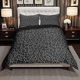 Manfei African Cheetah Wildlife Bedding Set King Size Black Wild Animal Skin Duvet Cover for Teens Adults Leopard Print Comforter Cover Decorative Room with 2 Pillowcases(Comforter Not Included) Manfei