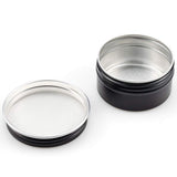 Foraineam 48 Pack 1 oz. Aluminum Round Lip Balm Tin Containers with Screw Lid - Metal Storage Travel Tins Matte Black Empty Tin Jars Foraineam