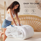 Bedsure Comforter Duvet Insert - Quilted Comforters Queen Size, All Season Duvet, GentleSoft Down Alternative Bedding, with 8 Tabs, Gifts for Women/Men, White, Queen 88 x 88 Inches Bedsure