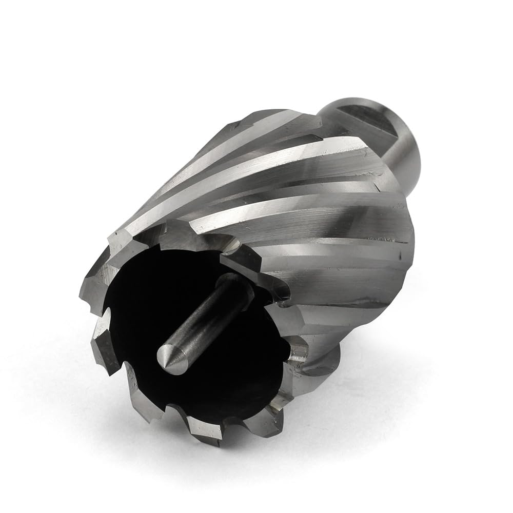 Annular Cutter JESTUOUS 1-7/16 Inch Cutting Diameter 3/4 Weldon Shank 1 Cutting Depth with Pilot Pin Slugger Bits HSS Kit for Magnetic Drill Press,1 Piece JESTUOUS