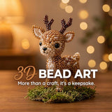 LSMARZJZ 3D Beaded Animal Kit for Adults & Beginners, Complete Bead Embroidery Kit for DIY Crafting and Stress Relief, for Desktop Home Decor and Thoughtful Gifts, with Instructions (Set F)