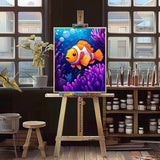 Natuyalo Fish Coral Paint by Numbers Kit for Adults Beginner Animal DIY Painting Kits for Adults - Linen Canvas, Acrylic Pigment, 3 Paint Brushes, Waterproof Durable, Frameless, 16x20 Inch Natuyalo
