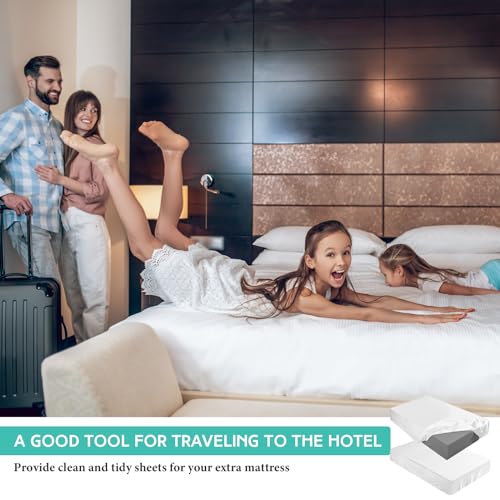 Breling Fitted Sheet (Sheet Only) Compatible with Milliard Trifold Mattress Folding Mattress Fitted Microfiber Bedsheet for Camp Bunk Rvs Bed(White,Single,4'') Breling