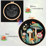 Mushroom Embroidery Kit for Beginners Adults, Stamped Hand Embroidery Kit, Embroidery Starter Kit with Floral and Mushroom Design, Cross Stitch Kits with Printed Embroidery Cloth and Embroidery Tools