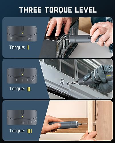 Fanttik S1 Pro 3.7V Electric Screwdriver, Cordless Screwdriver, 16 S2 Metal Bits, 3 Torque Settings, Max 6 N.m, 2000mAh Battery, LED Light, 1/4''Hex, Idea Tool for Furniture/Desktop Computer Fanttik