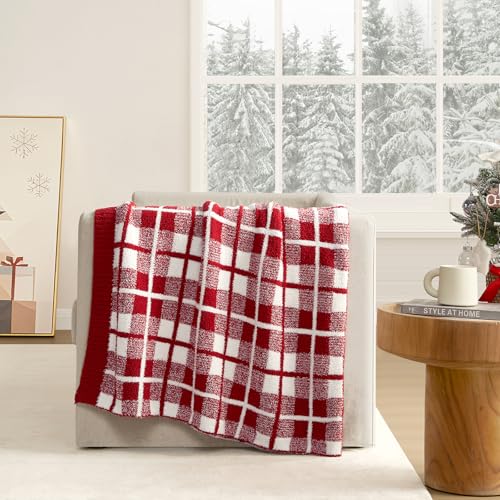 Snuggle Sac Red Buffalo Plaid Bedding Blanket Twin Size, Super Soft Cozy Warm Christmas Blankets, Reversible Plaid Fluffy Throws for Bed, Red Plaid, 60x80 Inches Snuggle Sac