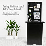 YUSING Wall Mounted Table, Fold Out Convertible Desk Multi-Function Computer Desk Writing Desk Home Office Wood Wall Floating Desk with Large Storage Area YU YUSING
