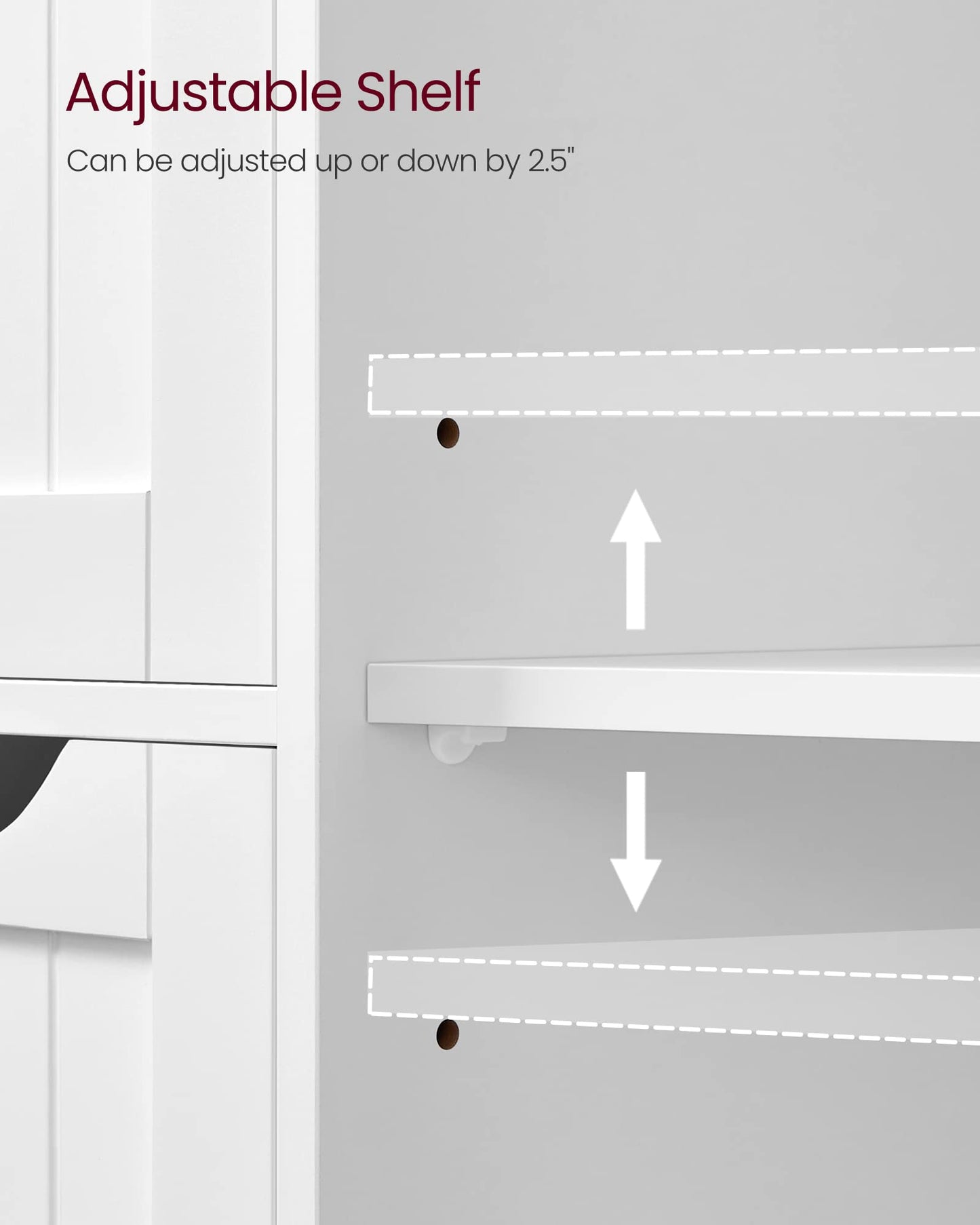 VASAGLE Bathroom Floor Storage Cabinet, Bathroom Storage Unit with 3 Drawers, 1 Adjustable Shelf, Bathroom Cabinet Freestanding , 11.8 x 23.6 x 31.5 Inches, White UBBC49WT