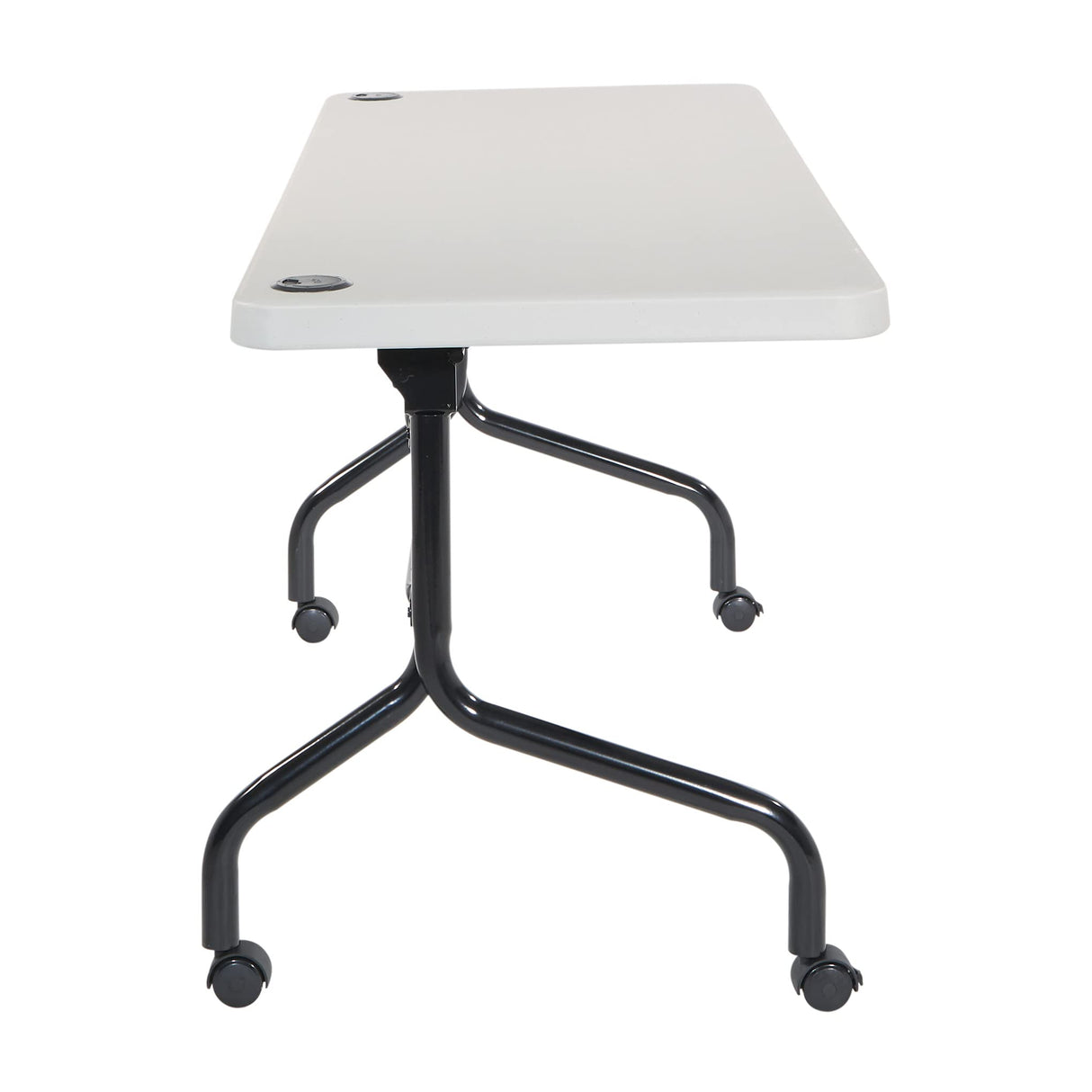 Office Star Resin Multipurpose Flip Training Table with Locking Casters for Home or Office Use, 5 Feet Light Gray Office Star Products