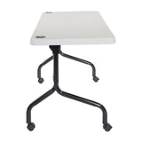 Office Star Resin Multipurpose Flip Training Table with Locking Casters for Home or Office Use, 5 Feet Light Gray Office Star Products