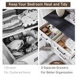 ACCOHOHO 6 Drawer Dresser, Farmhouse Chest of Drawers for Bedroom, 44" Tall Modern Dresser with Large Metal Handle, Wood Drawer Organizer for Living Room, Hallway, Closet - White ACCOHOHO