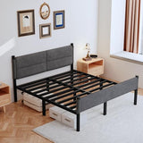 Henshwon Metal Bed Frame,14Inch King Size Bed Frame with Storage Space,Heavy Duty Sturdy Mattress Foundation,Easy Assembly,No Box Spring Needed,King Grey Henshwon