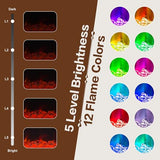 23“ Electric Fireplace Insert, 1500W/1000W Electric Fireplace Heater for Indoor Use with 12 Colors Adjustable Flame, Fireplace Stove for Home Office, Fake Fireplace with Remote Control CUOZOVA
