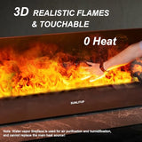 31.6" Water Vapor Fireplace Smart App Electric Fireplace 8 Colors Flame 3D Atomizing Fire Place Dimmer Electric Steam Fireplace Automatic Water Fullfill and Drainage Made with 316 Stainless Steel SUNLITUP