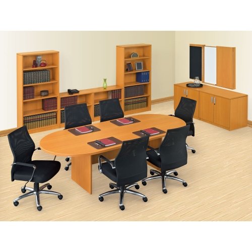 nbf signature series Contemporary Laminate Six Seat Conference Table - 6'L Mahogany - WoodArtSupply