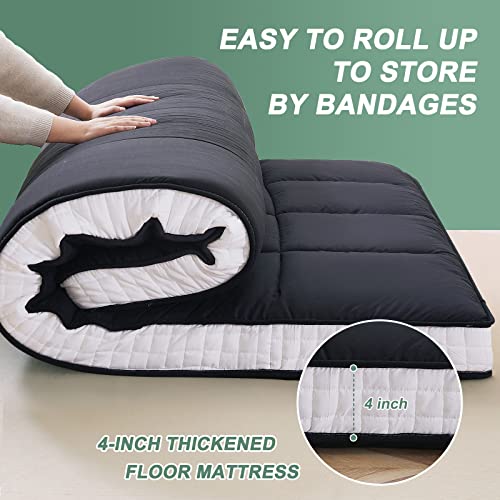 LILYPELLE Twin Size Futon Mattress - Extra Thick Japanese Floor Mattress, Foldable Roll Up Mattress Sleeping Tatami Mat Floor Lounger Guest Bed, Easy to Store and Portable for Camping LILYPELLE