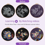Uniartfy 3 Sets Hand Embroidery Starter Kits for Beginners Adults, Goldfish Stamped Cross Stitch Kit, DIY Needlepoint Kit with Cloth, Hoop,Threads and Instruction, Easy to Learn Embroidery Starter Kit