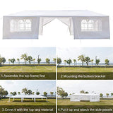 DOINUO White Party Tent 10'x30' Outdoor Wedding Canopy Tents for Parties with 5 Removable Sidewalls Waterproof Event Gazebo Shelter Tent Perfect for Birthday Wedding Graduation DOINUO