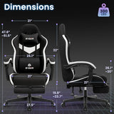 N-GEN GAMING Video Gaming Chair Office Computer Desk Use Ergonomic Reclining Backrest Adjustable Armrests Lumbar Support Footrest High Density Foam Breathable Fabric Heavy Duty Base (Black) N-GEN GAMING