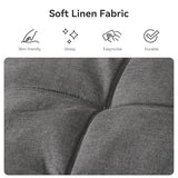 Vipbear Convertible Futon Sofa Bed,Grey Linen Futon Couch with Detachable Cushion,Adjustable Backrest & Armrest,Modern Small Recliner Loveseat Sleeper Couch for Living Room,Office,Apartment Vipbear