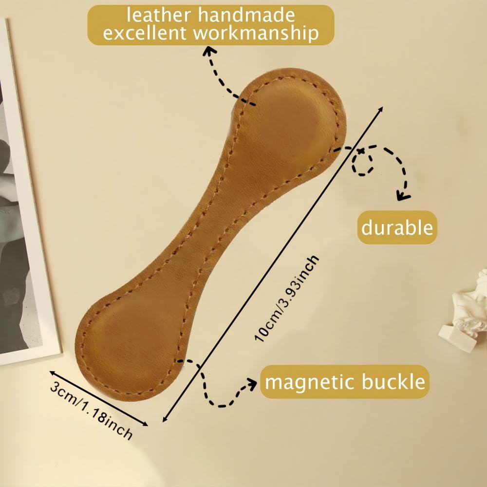 Personalized Magnetic Leather Bookmarks for Reading Women,Custom Magnet Book Mark Clips with Initial Gifts for Readers Men Book Lovers Classmate (Leather Magnetic Bookmark) WoodArtSupply