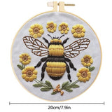 Huacan Embroidery Kits for Adults Beginner 1 Pcs Stamped Bee Pattern Stitching DIY Sewing Kit 7.9 x 7.9 Inch