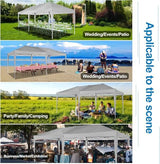 COBIZI 10x20 Pop Up Canopy Tent with 6 Sidewalls Party Tents Waterproof UPF 50+ Commercial Instant Outdoor Events Tent for Parties Markets Backyard, Ropes（10 x 20 ft Gray COBIZI
