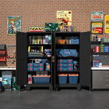 RISTERN Black Metal Storage Cabinet, 61" Steel File Cabinet for Home Office, Kitchen Pantry Storage Cabinet with Doors and 3 Adjustable Shelves, Metal Tool Cabinet, for Office, Home, Garage, School RISTERN