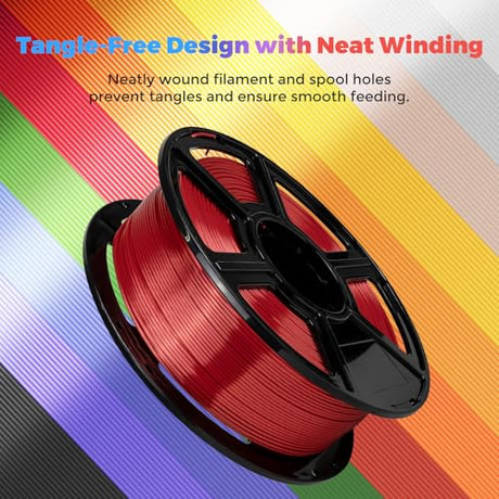 Flashforge 3D Printer Filament Silk PLA 1.75mm 1kg Spool-Dimensional Accuracy +/- 0.02mm (Red) FLASHFORGE