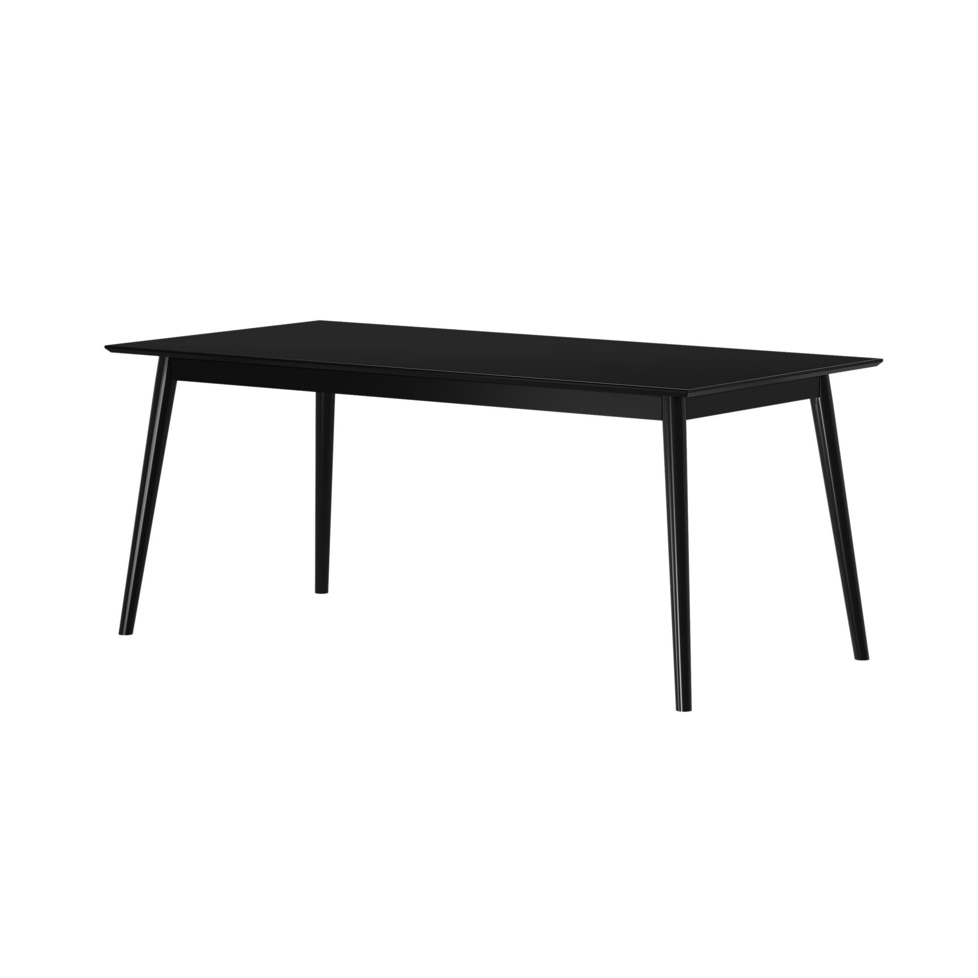 Plank+Beam 72 Inch Mid Century Modern Dining Table, Solid Wood Kitchen & Dining Room Table for 6, Minimalist Table for Dining Room, Rectangular Dinette Table, Black - WoodArtSupply