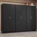 Madesa 6 Doors Storage Cabinet with Ample Shelves Space 94" L Utility Armoire Closet Entryway and Bedroom Organization Unit - Black Madesa