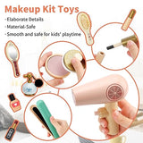 HEELWIRE Wooden Makeup Toy Set for Kids, Girls Imaginative Pretend Beauty Makeup Set Toys, Great Gift for Girls Ages 3+. HEELWIRE