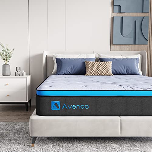 Avenco Twin Mattress for Kids,12 Inch Innerspring Hybrid Mattress Twin, Medium Firm Twin Size Mattress in a Box with Individual Pocket Springs & Comfort Foam for Pressure Relief